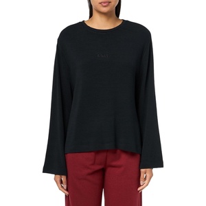 BOSS Women’s Blair Ribbed Jersey Long Sleeve Shirt(Black Currant)