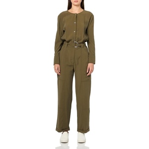 BOSS Women’s Daiyla Belted Viscose Jumpsuit(Burnt Olive)