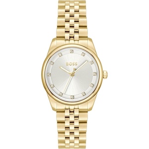 BOSS Women’s Graceful Precious Watch, Stainless Steel Bracelet 3B Modern, Stylish Timepiece – Gift for Her 32mm(Gold Plated)