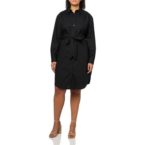 BOSS Women’s Poplin Cotton Shirt Dress(Black Carbon)