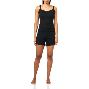 BOSS Women’s Rib Tank and Short Pajama Set(Iconic Black)