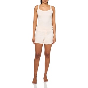 BOSS Women’s Rib Tank and Short Pajama Set(Rose Water)