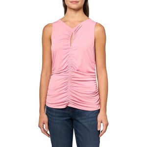BOSS Women’s Sleeveless Jersey Gathered Top(Flamingo)