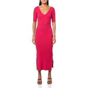 BOSS Women’s Stretch Viscose Midi Sweater Dress(Jazzy Red)
