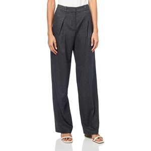 BOSS Women’s Taflong Wool Blend Wide Leg Trousers(Clean Navy)