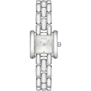 BOSS Women’s Violet Watch, Elegant Curved Design, Sunray Dial, Bracelet, Gift for Her(Silver)