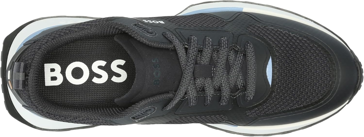 image:imageBOSS Mens Big Logo Mesh Mix Lace Up SneakerBlueberry Blue