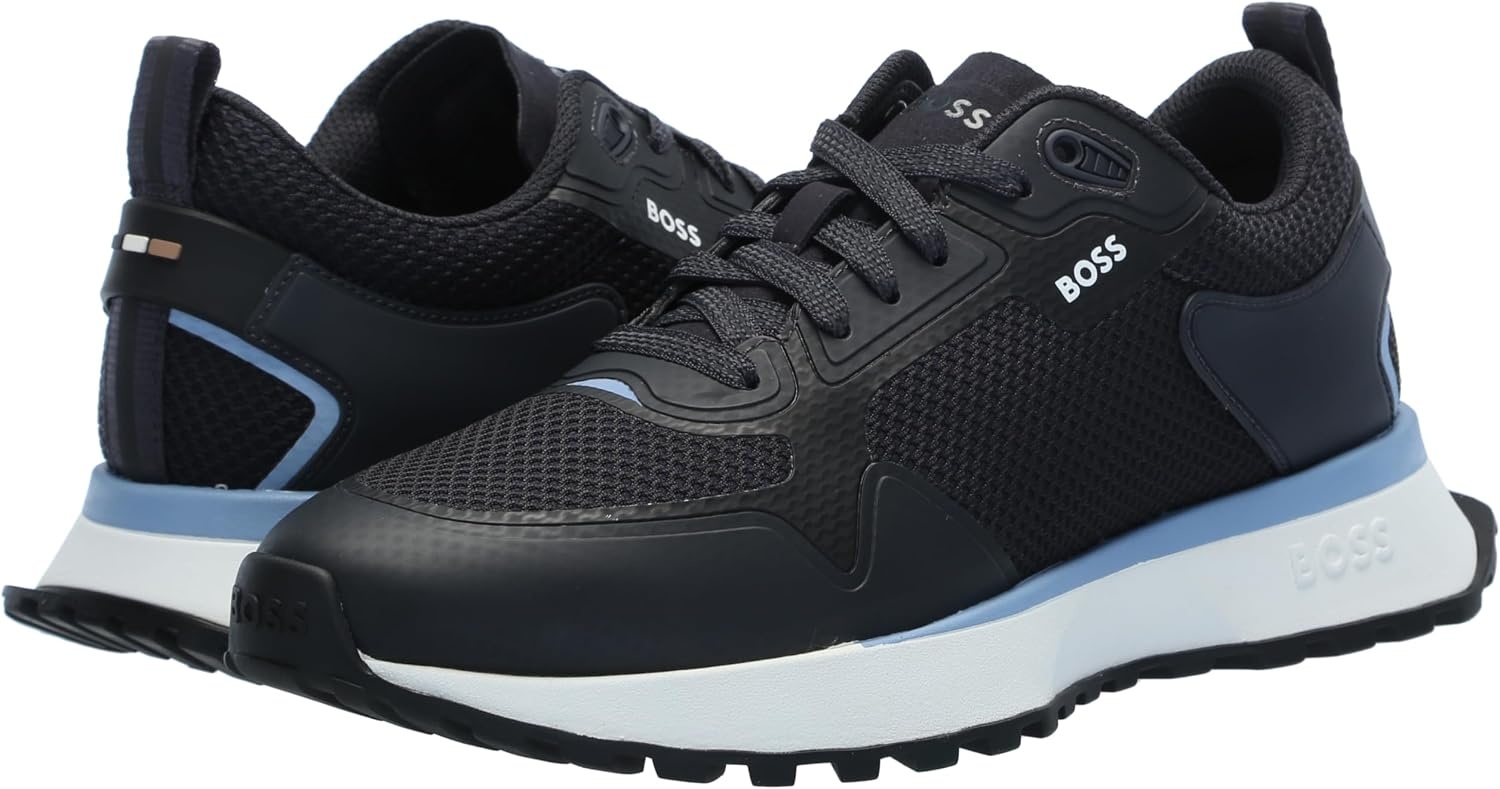 image:imageBOSS Mens Big Logo Mesh Mix Lace Up SneakerBlueberry Blue