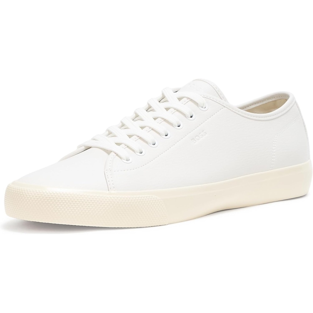 image:imageBOSS Mens Aiden Logo Block Leather Low Top SneakersMilk