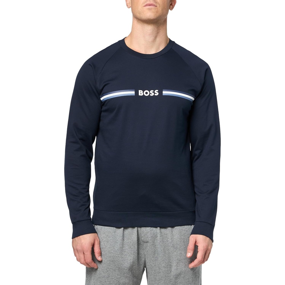 image:imageBOSS Mens Authentic SweatshirtBlack Berry Blue