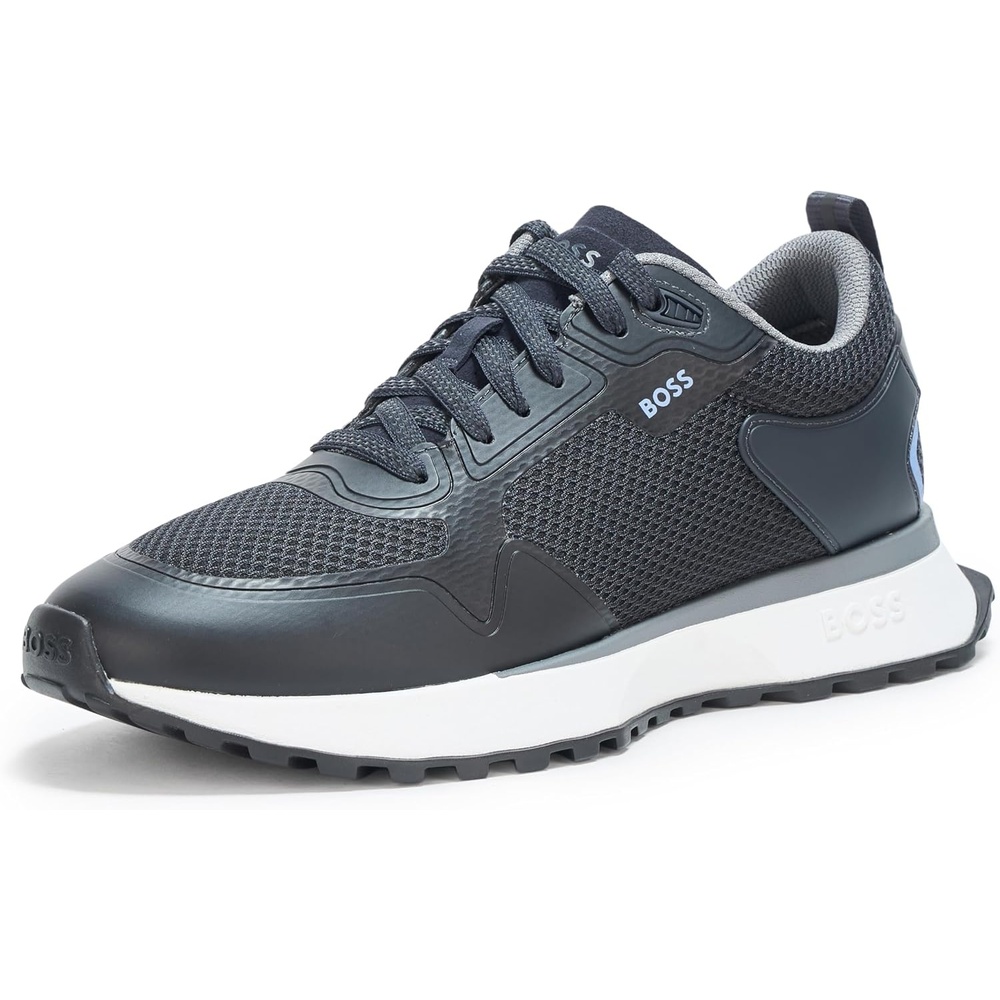 image:imageBOSS Mens Big Logo Mesh Mix Lace Up SneakerClean Navy