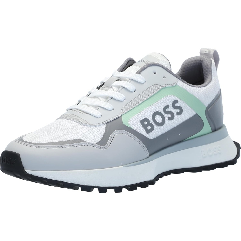 image:imageBOSS Mens Big Logo Mesh Mix Lace Up SneakerWhitePearl Grey