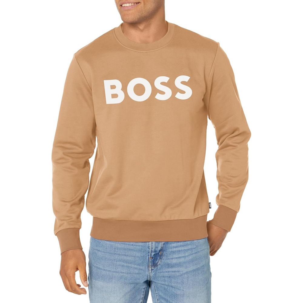 image:imageBOSS Mens Bold Logo Sporty French Terry SweatshirtBrownsville Beige