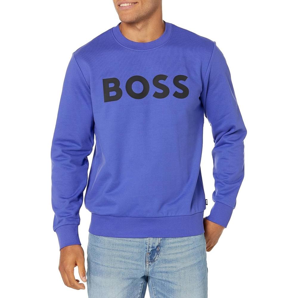 image:imageBOSS Mens Bold Logo Sporty French Terry SweatshirtRausing Violet