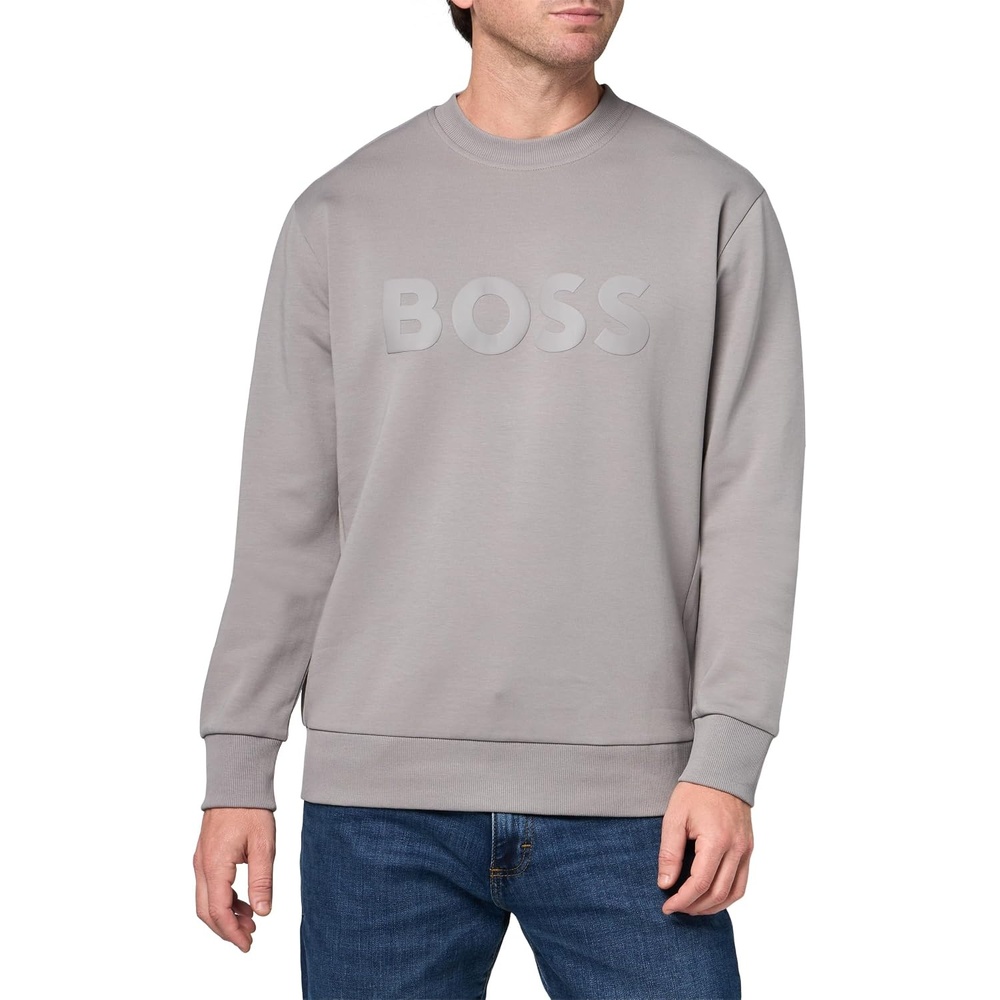 image:imageBOSS Mens Boss Iconic Logo Crewneck SweatshirtFrost Grey