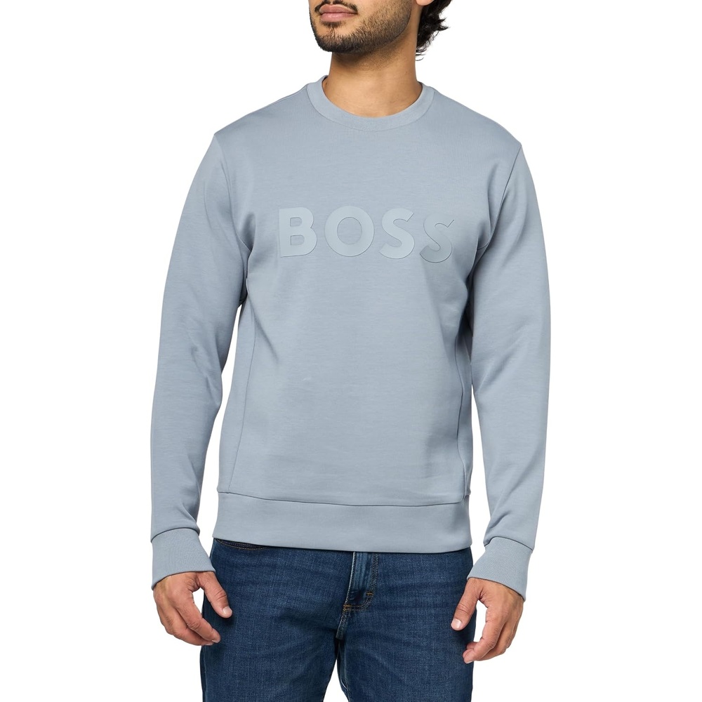 image:imageBOSS Mens Boss Iconic Logo Crewneck SweatshirtTradewinds Grey