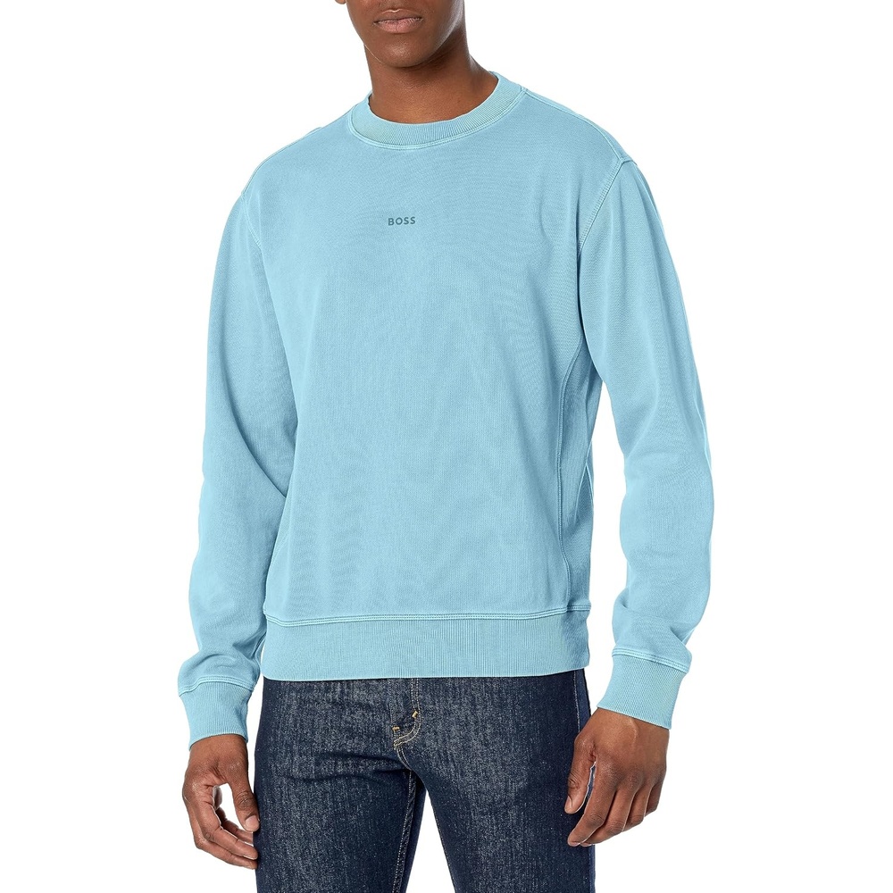 image:imageBOSS Mens Center Logo Crew Neck SweatshirtPowder Blue