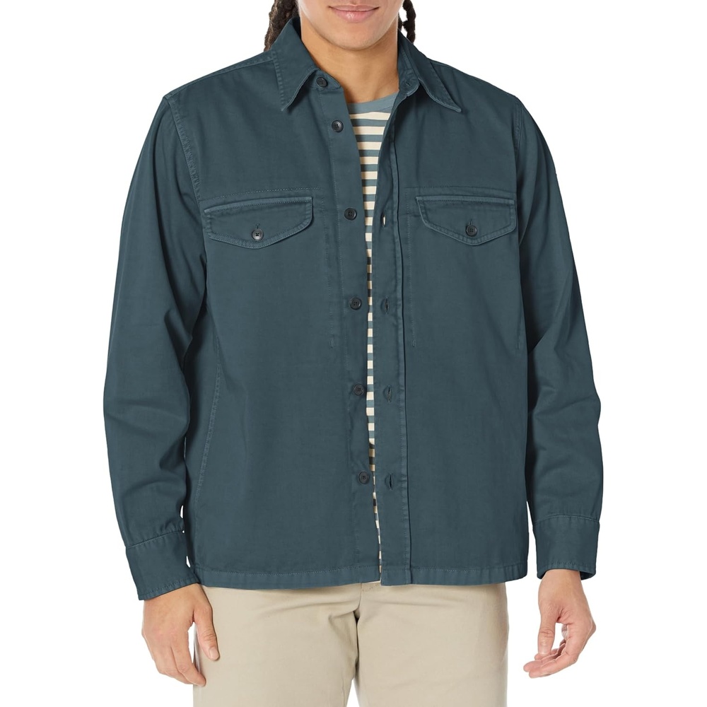 image:imageBOSS Mens Front Pocket Button Twill Over ShirtDark Teal Green