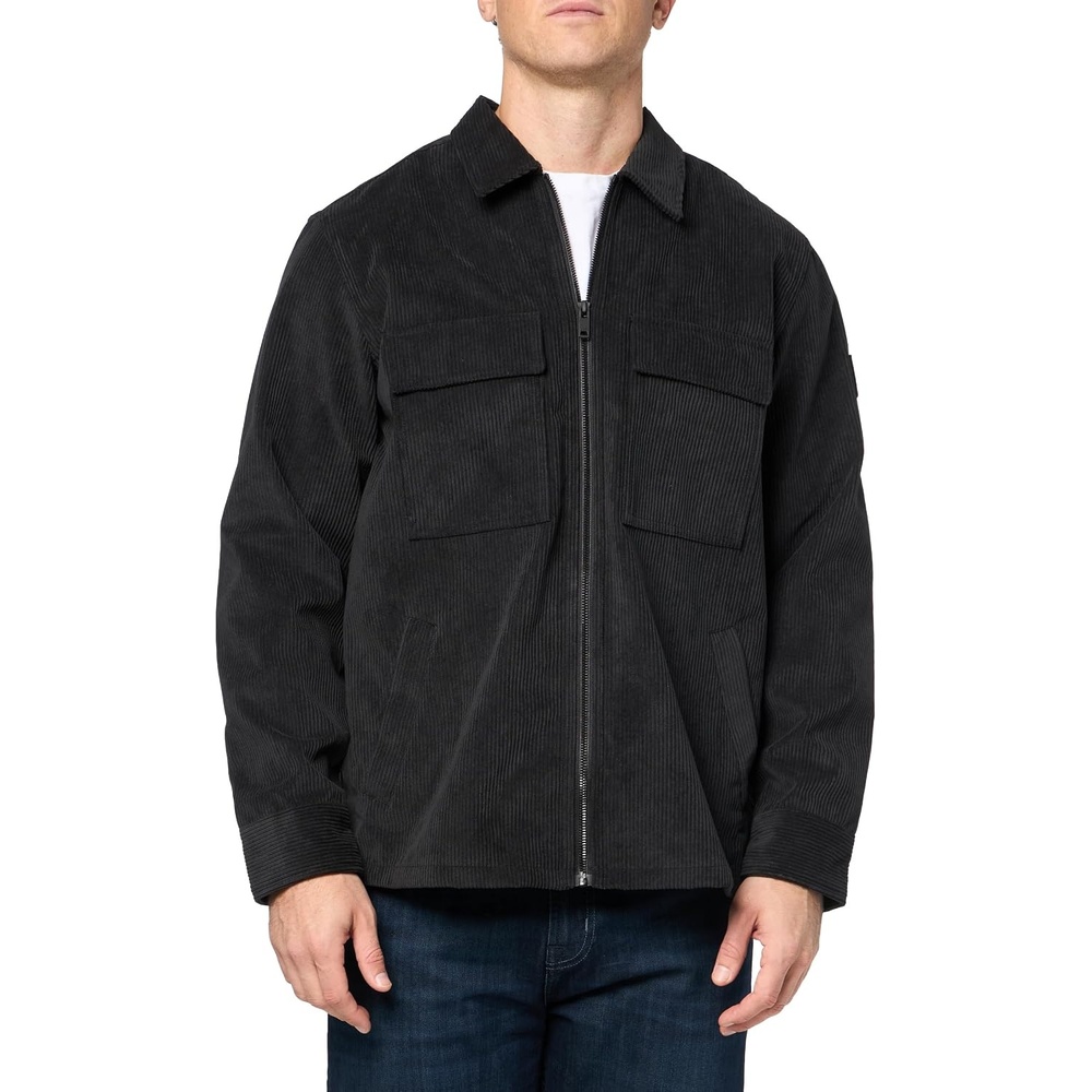 image:imageBOSS Mens Heavy Corduroy Zip Closure OvershirtBlack Olive