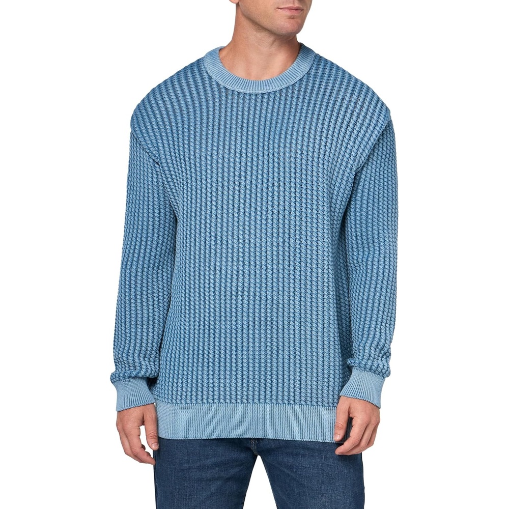 image:imageBOSS Mens Knitted Cable Knit Relaxed Fit SweaterNiagara Mist