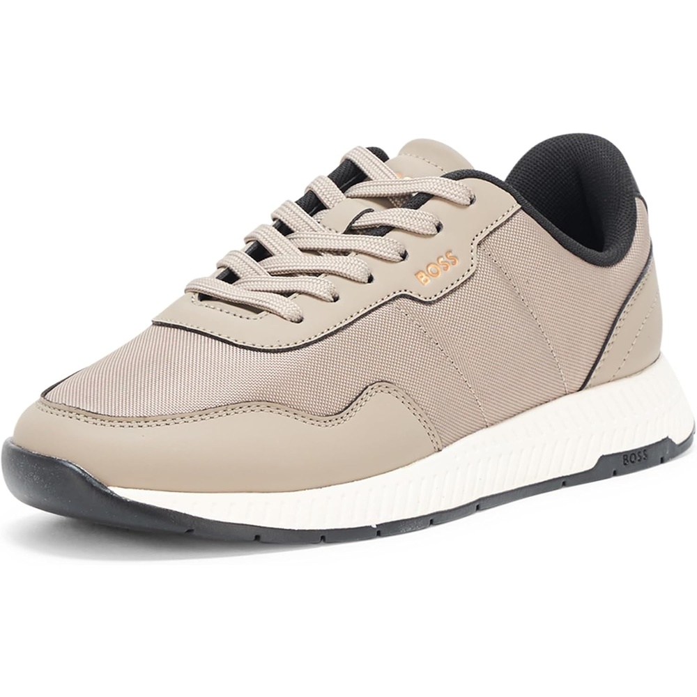 image:imageBOSS Mens Leather Mix Low Top SneakerButter Cream