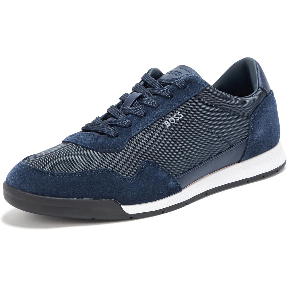 image:imageBOSS Mens Leather Mix Low Top SneakerSlate Blue