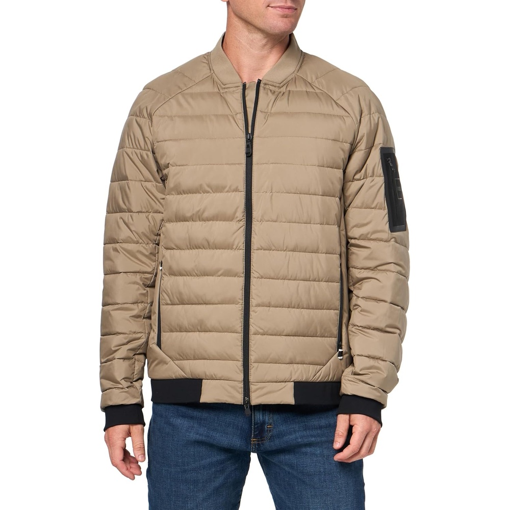 image:imageBOSS Mens Nylon Puffer Lightweight Bomber JacketTeak Beige