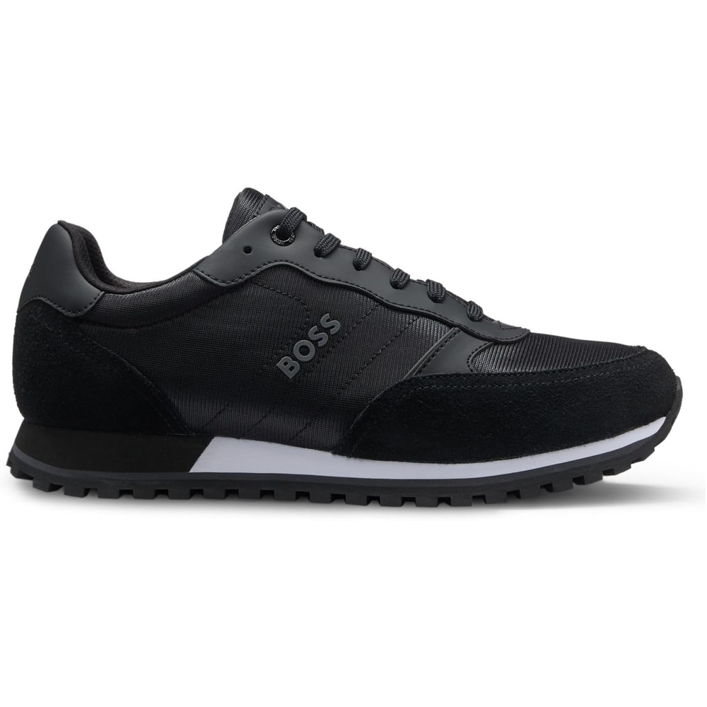 image:imageBOSS Mens ParkourL Runn Sneakers in Mixed Materials with Laces and Embossed LogoBlack