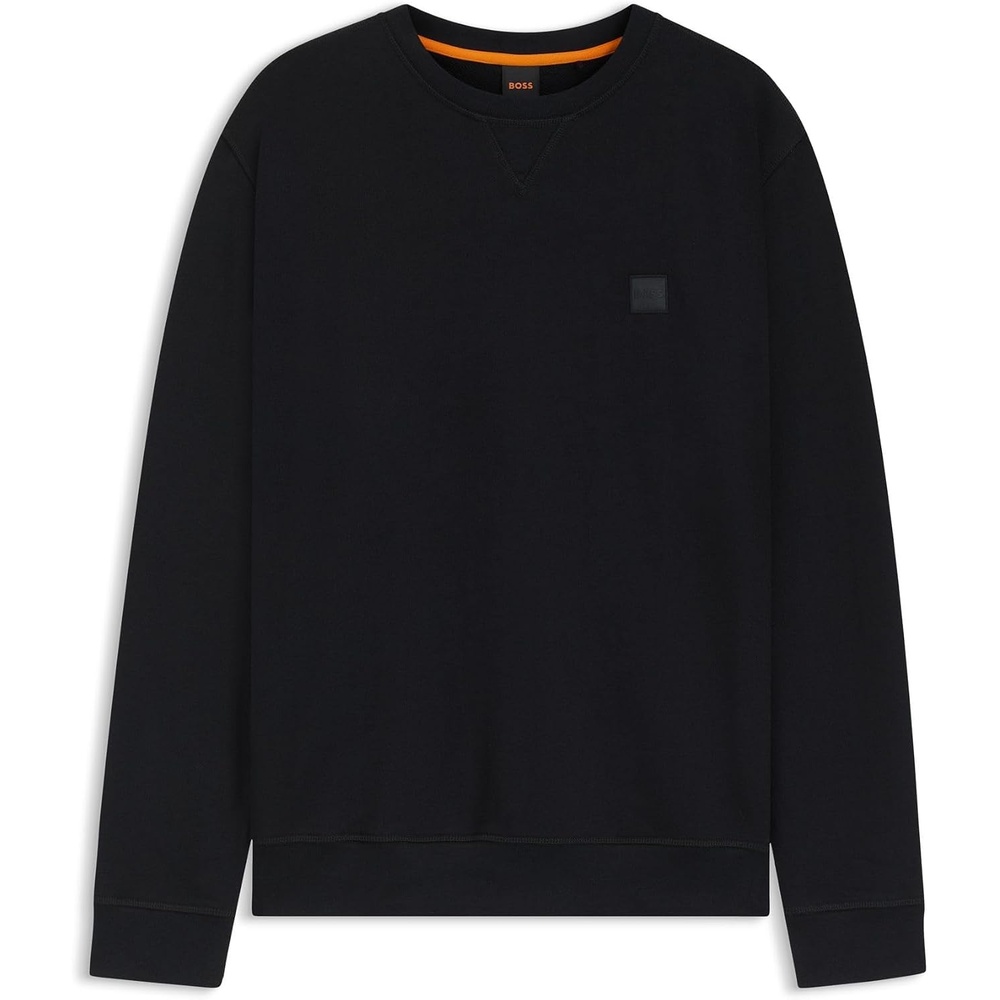 image:imageBOSS Mens Patch Logo French Terry Pullover Cotton SweatshirtBlack 1