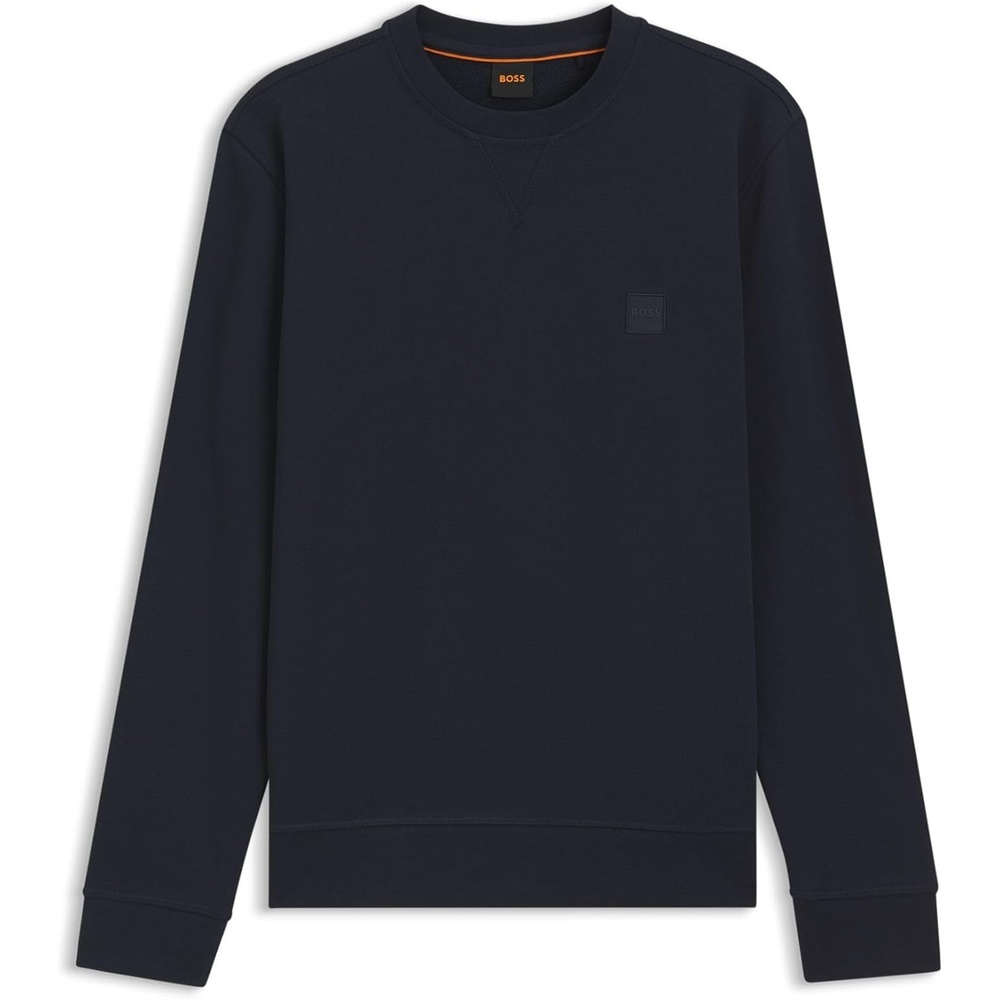 image:imageBOSS Mens Patch Logo French Terry Pullover Cotton SweatshirtBlue