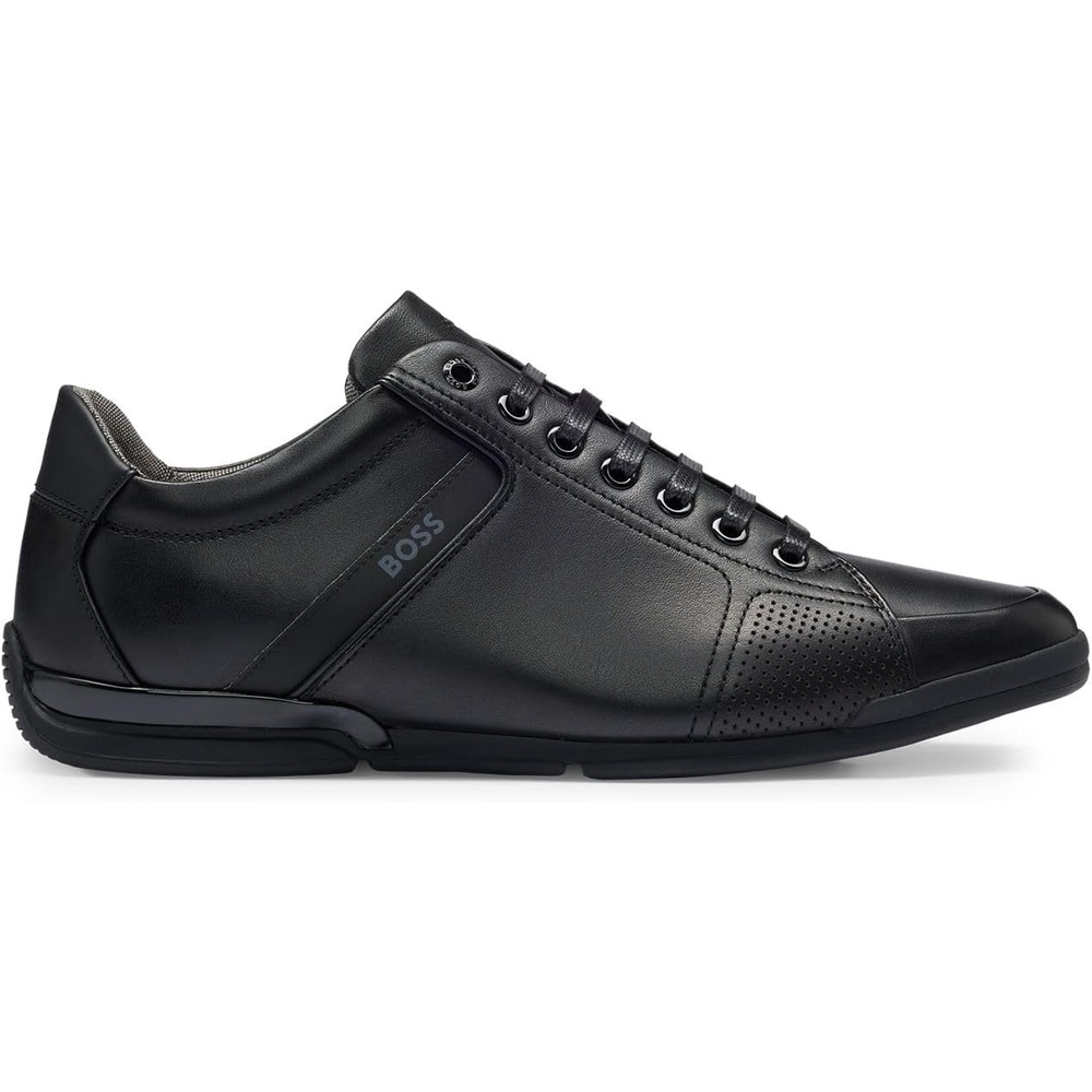 image:imageBOSS Mens Saturn Lowp Leather Trainers with Odour Neutralising Inner Lining SizeBlack