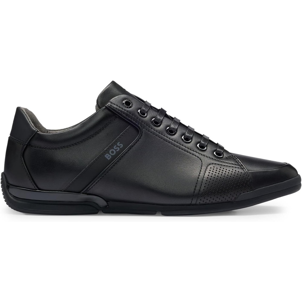 image:imageBOSS Mens Saturn Lowp Leather Trainers with Odour Neutralising Inner Lining SizeBlack001