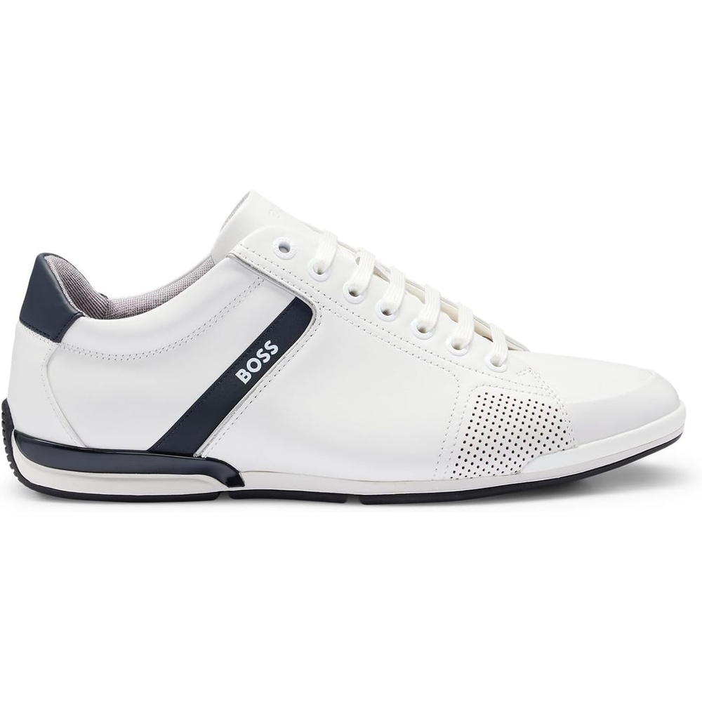 image:imageBOSS Mens Saturn Lowp Leather Trainers with Odour Neutralising Inner Lining SizeWhite