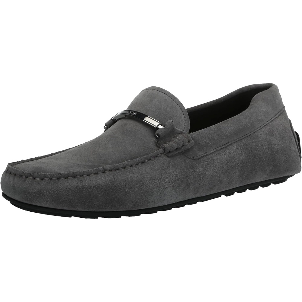 image:imageBOSS Mens Smooth Suede Slip on DriversHigh Rise Grey