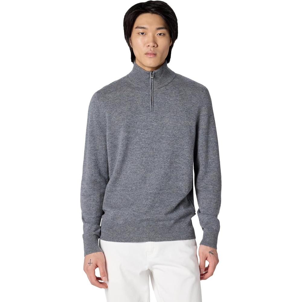 image:imageBOSS Mens Soft Cashmere Blend Quarter Zip SweaterCastlerock