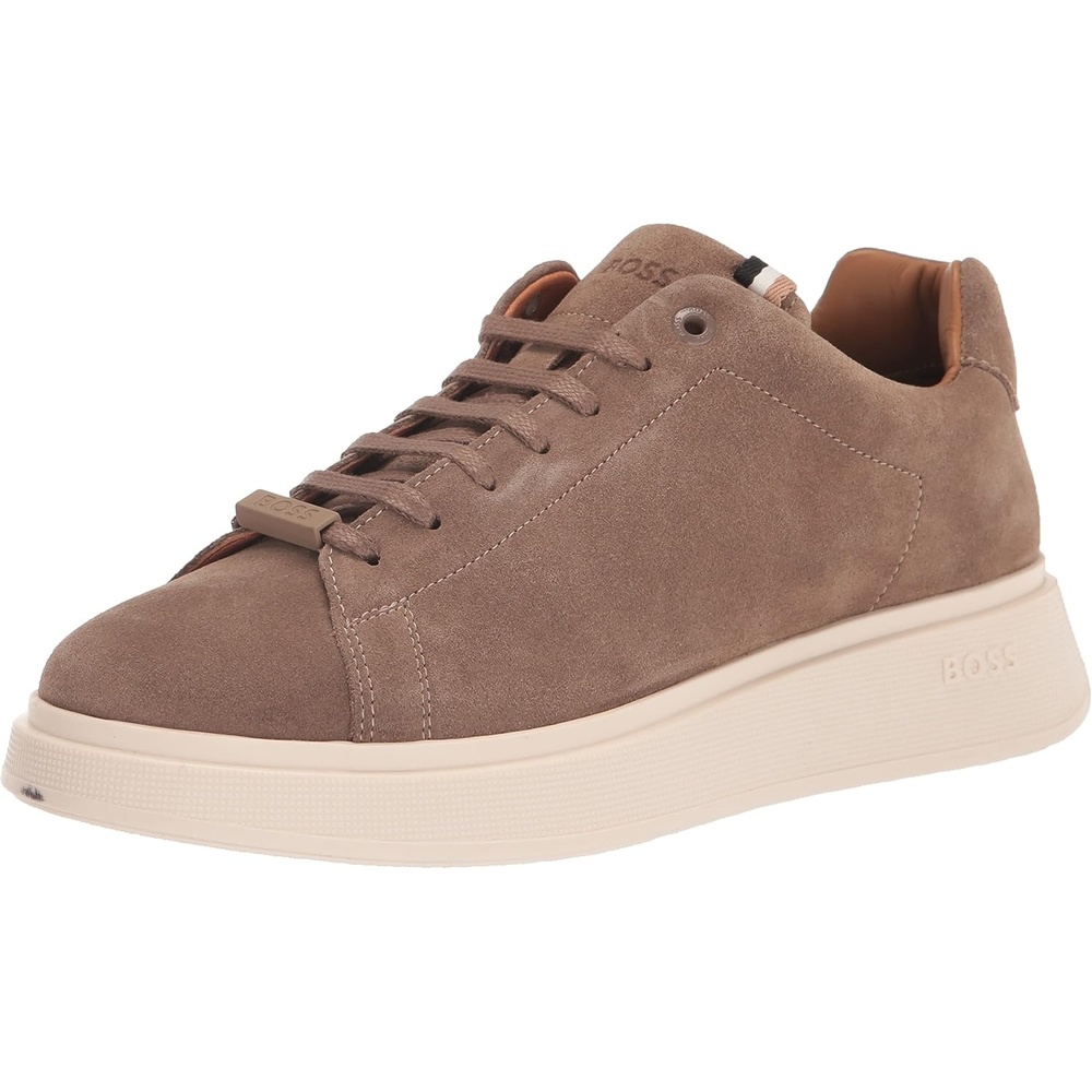 image:imageBOSS Mens Suede Sneakers with Rubber SoleBurlap Beige