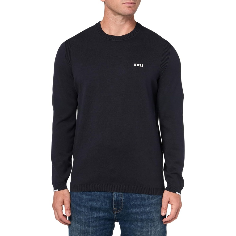 image:imageBOSS Mens Tech Flex Cotton Stretch Knit SweaterDark Sky