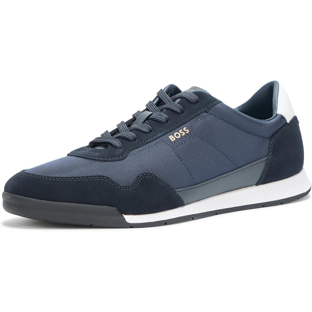 image:imageBOSS Mens Titanium Low Profile Leather SneakerClean Navy