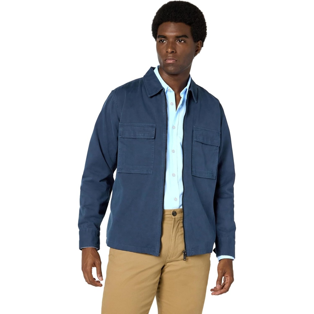 image:imageBOSS Mens Twill Cargo Pocket Zip Up OvershirtBlueberry Blue