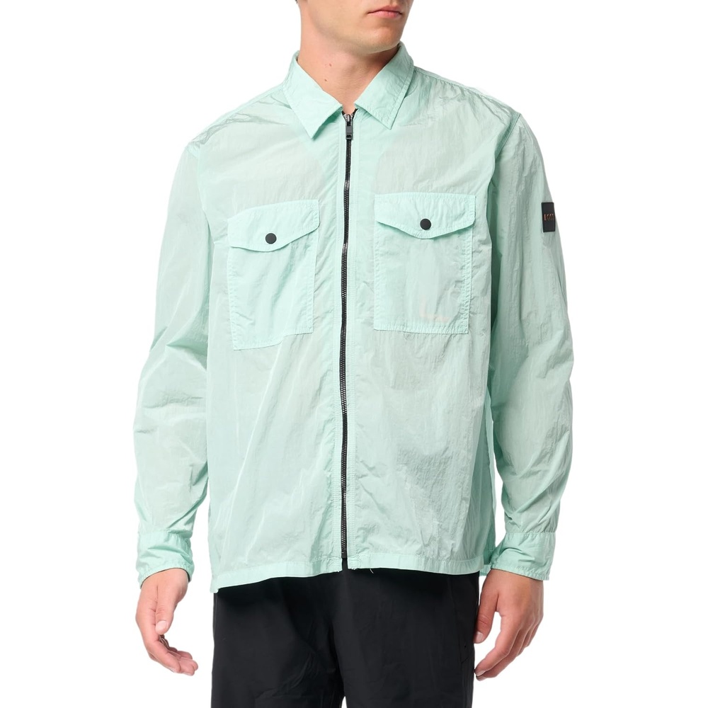 image:imageBOSS Mens Zip Up Button Pocket OvershirtHarbour Blue