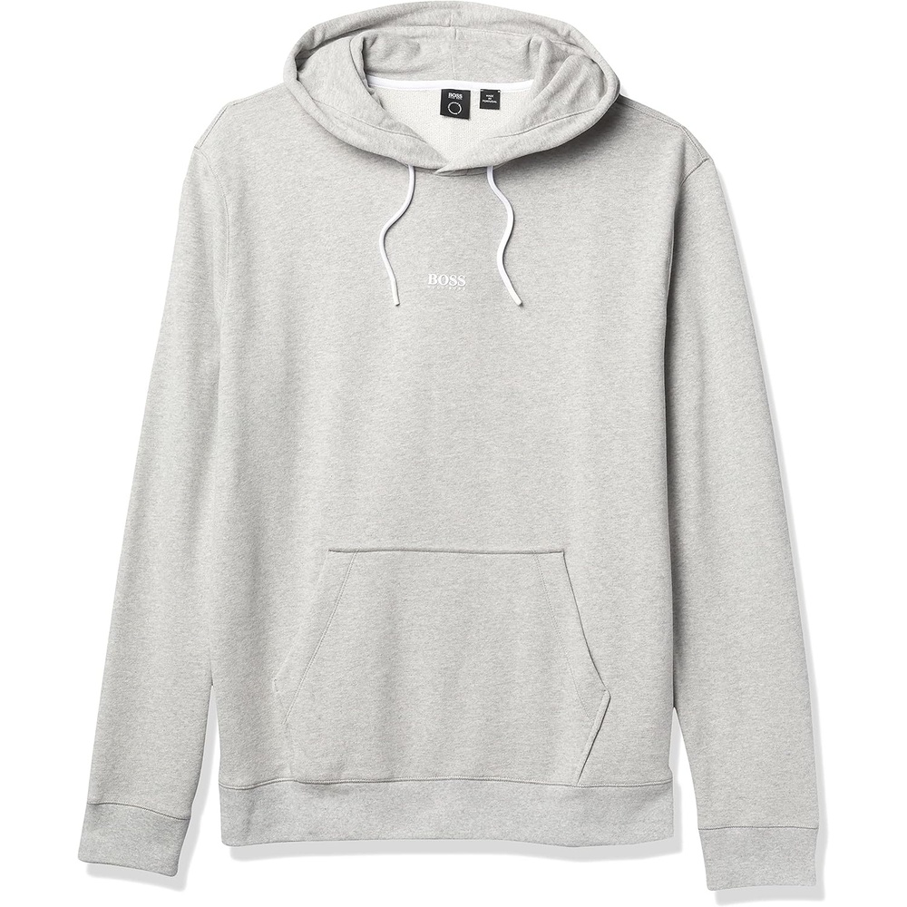 image:imageBOSS mens Center Logo French Terry Hooded SweatshirtLight Pebble Blue