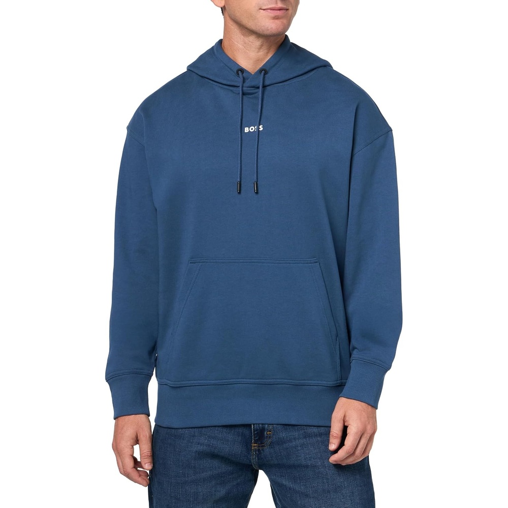 image:imageBOSS mens Center Logo French Terry Hooded SweatshirtPacific Blue