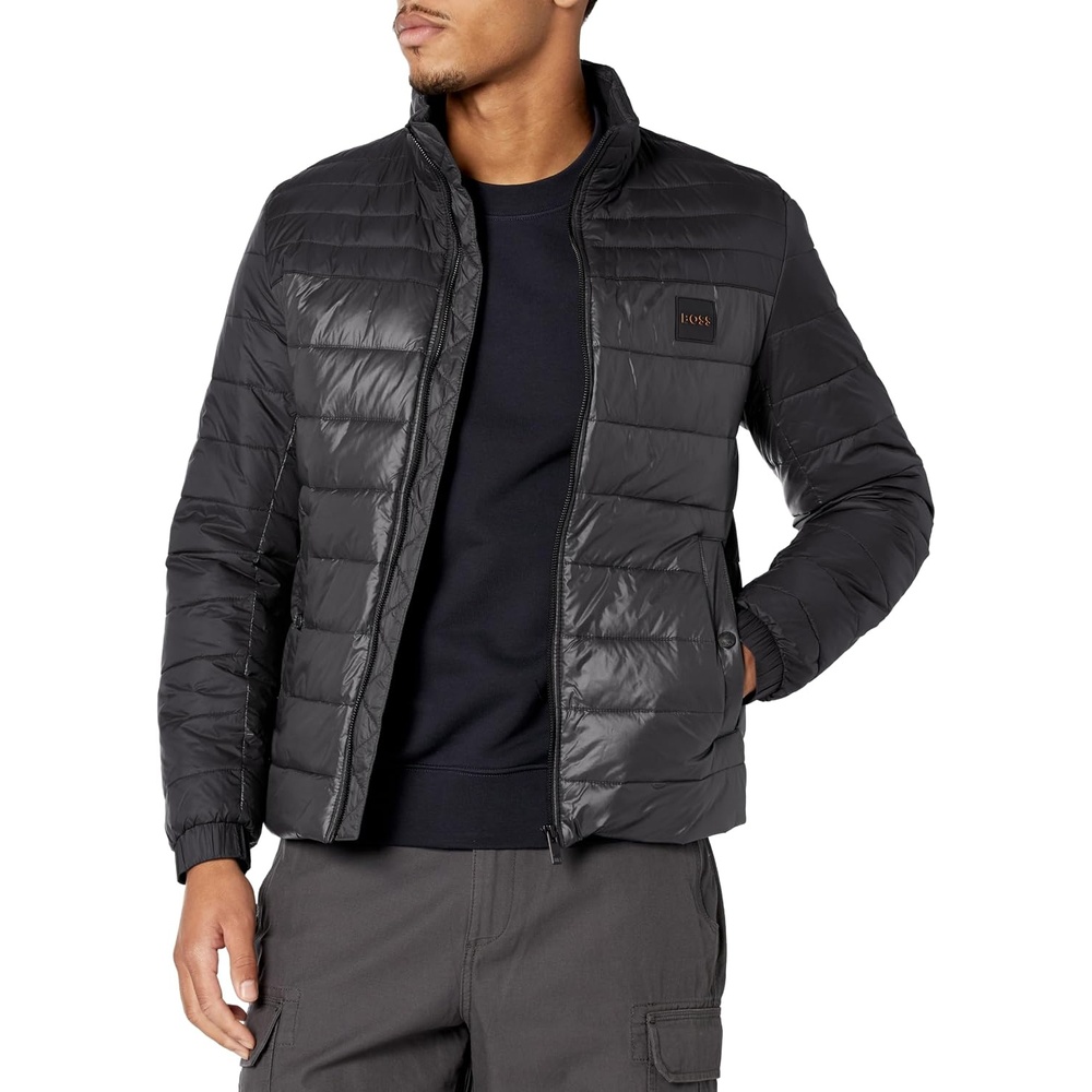 image:imageBOSS mens Lightweight Nylon Insulated Puffer JacketSmokey Black