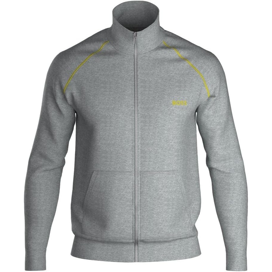 image:imageBOSS mens Mixampmatch JacketMelange Grey  Bright Lime