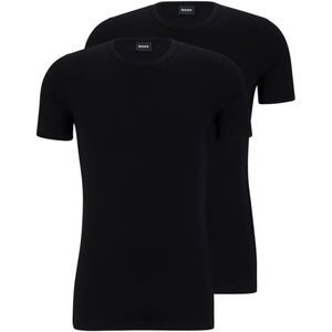 BOSS Men’s 2 Pack Crew Neck Stretch Undershirts(Black)