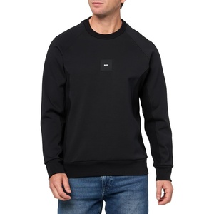 BOSS Men’s Badge Logo Cotton Blend Sweatshirt(Black Carbon)