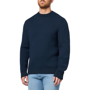 BOSS Mens Basket Weave Knit Pullover Lightweight Sweater(Medium Midnight Zone)