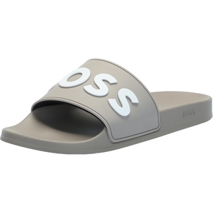 BOSS Men’s Big Logo Slide Sandals(Aluminum Taupe)