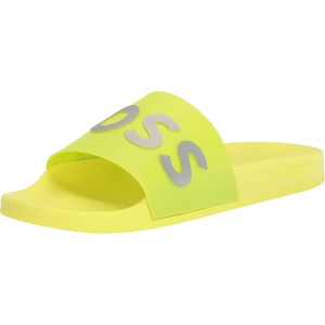 BOSS Men’s Big Logo Slide Sandals(Aurora Yellow)
