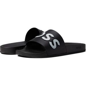 BOSS Men’s Big Logo Slide Sandals(Black Onyx)